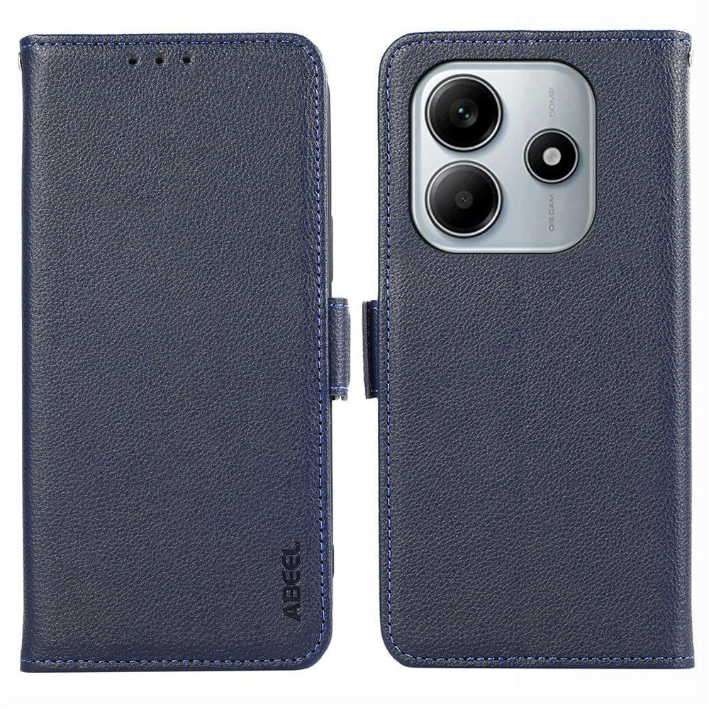 ABEEL For Xiaomi Redmi Note 14 4G (164.84mm) Case Litchi Texture Leather RFID Blocking Phone Cover