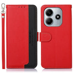 KHAZNEH For Xiaomi Redmi Note 14 4G (164.84mm) Case RFID Blocking Wallet Litchi Texture PU Leather Phone Cover