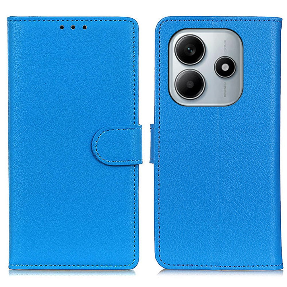 For Xiaomi Redmi Note 14 4G (164.84mm) Wallet Case PU Leather Phone Cover Litchi Texture