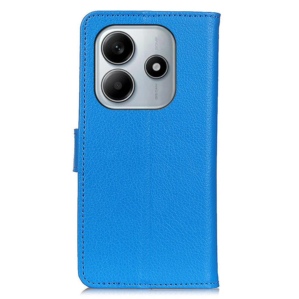 For Xiaomi Redmi Note 14 4G (164.84mm) Wallet Case PU Leather Phone Cover Litchi Texture