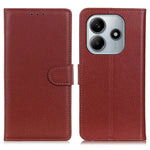 For Xiaomi Redmi Note 14 4G (164.84mm) Wallet Case PU Leather Phone Cover Litchi Texture