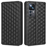 Drop-proof Phone Case For Xiaomi 12T 5G / Redmi K50 Ultra 5G / 12T Pro 5G, Magnetic Auto Closing Protective Shell Wallet Stand Imprinted Rhombus Pattern PU Leather Phone Cover