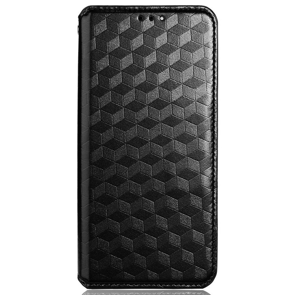 Drop-proof Phone Case For Xiaomi 12T 5G / Redmi K50 Ultra 5G / 12T Pro 5G, Magnetic Auto Closing Protective Shell Wallet Stand Imprinted Rhombus Pattern PU Leather Phone Cover