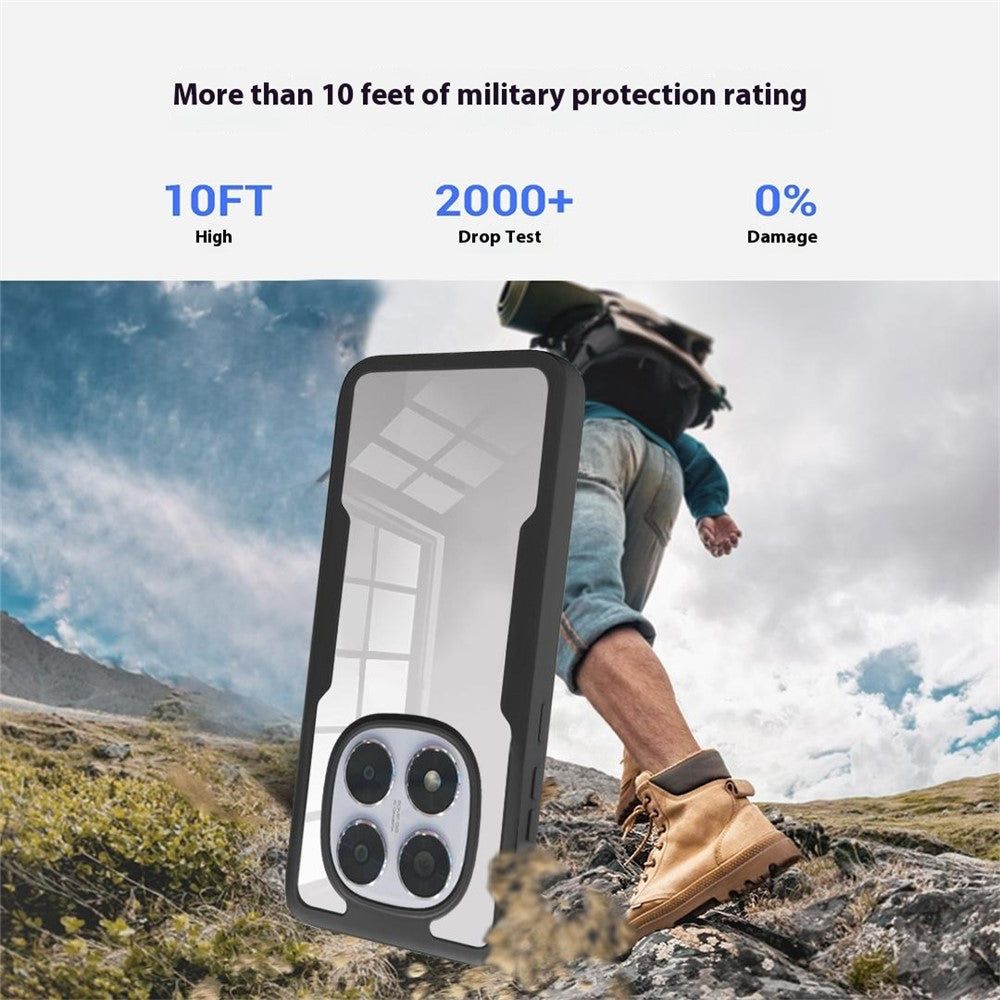 For Xiaomi Poco X7 5G / Redmi Note 14 Pro+ 5G / Note 14 Pro 5G Case Acrylic + TPU Clear Phone Cover with PET Screen Film