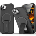 Til iPhone 17e / 16e cover kompatibel med MagSafe PC + TPU telefoncover med støttefod
