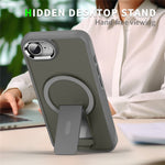 Til iPhone 17e / 16e cover kompatibel med MagSafe PC + TPU telefoncover med støttefod