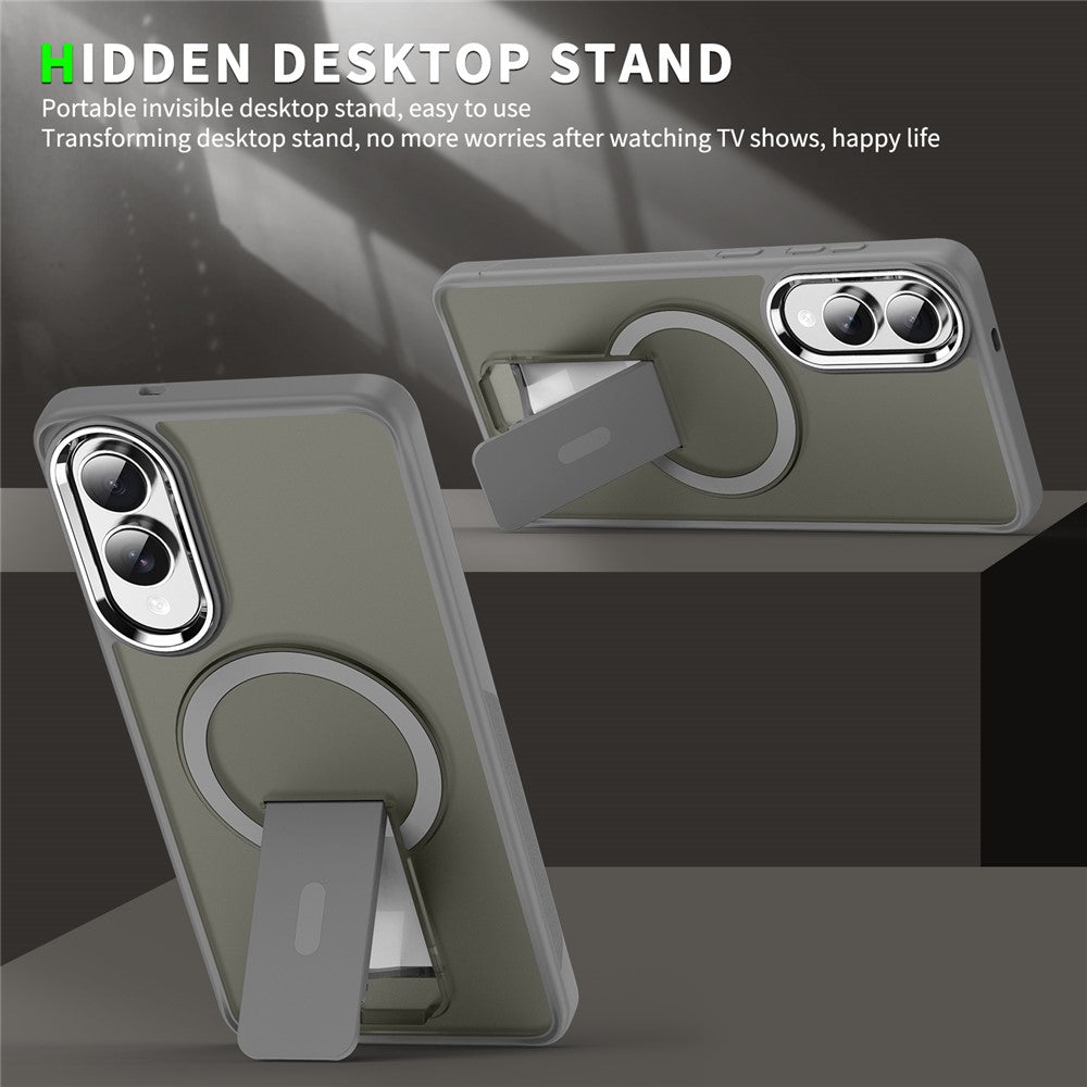 For Samsung Galaxy S25 Edge Magnetic Case PC + TPU Phone Cover with Kickstand