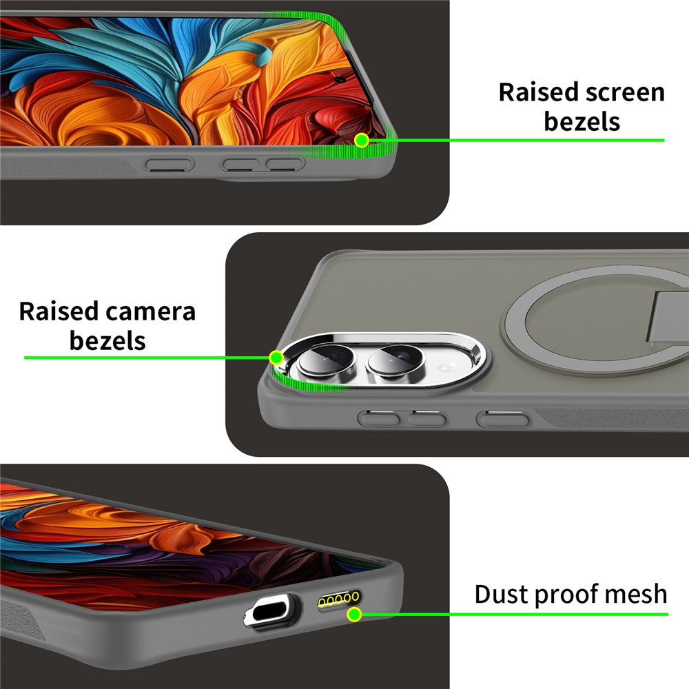 For Samsung Galaxy S25 Edge Magnetic Case PC + TPU Phone Cover with Kickstand