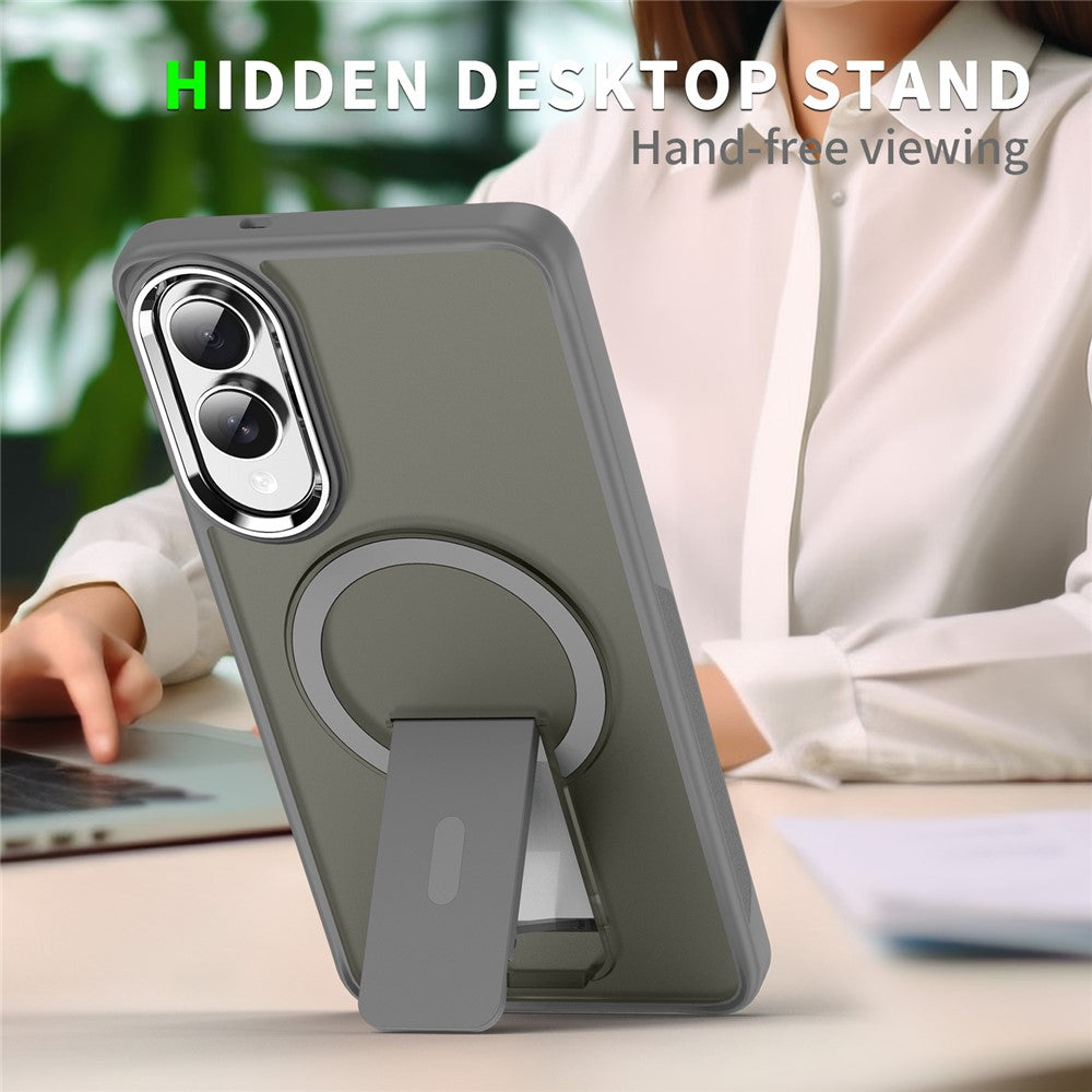 For Samsung Galaxy S25 Edge Magnetic Case PC + TPU Phone Cover with Kickstand
