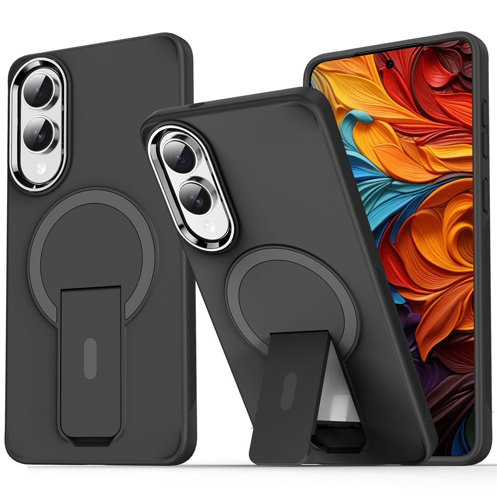 For Samsung Galaxy S25 Edge Magnetic Case PC + TPU Phone Cover with Kickstand