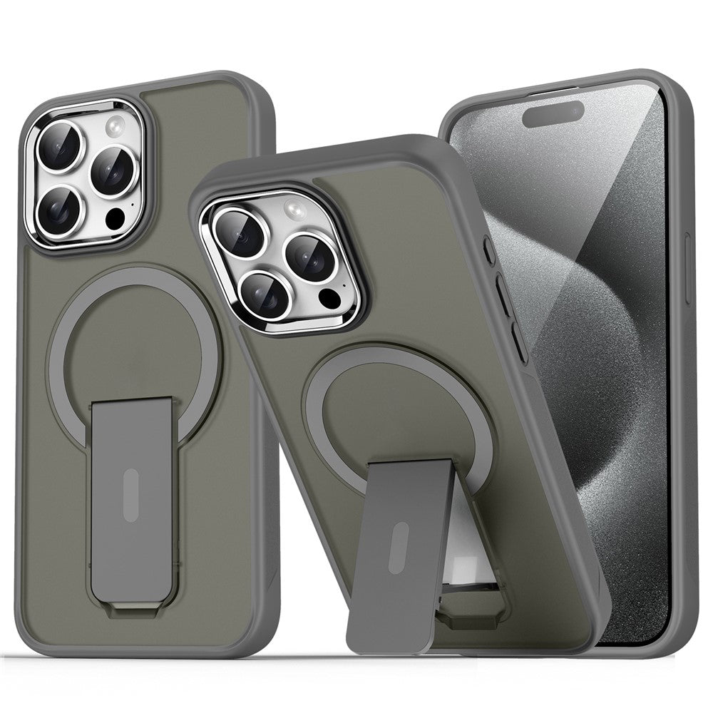 For iPhone 13 Pro Max / 12 Pro Max Case Compatible with MagSafe PC + TPU Phone Cover with Kickstand