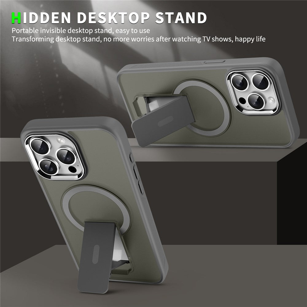 For iPhone 13 Pro Max / 12 Pro Max Case Compatible with MagSafe PC + TPU Phone Cover with Kickstand