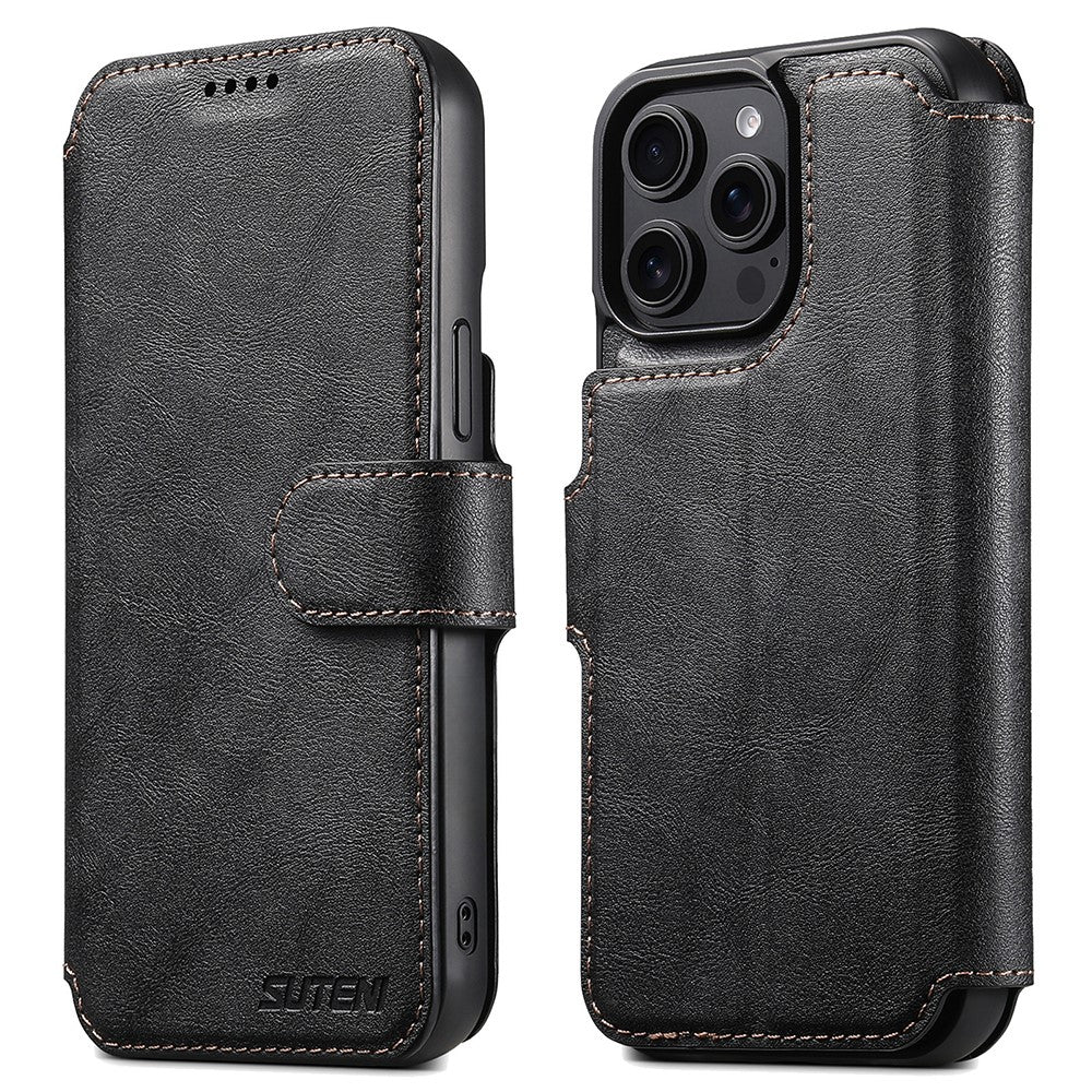 SUTENI Q-05 For iPhone 14 Pro Max Wallet Case 2 in 1 Detachable Leather Flip Phone Cover with Stand