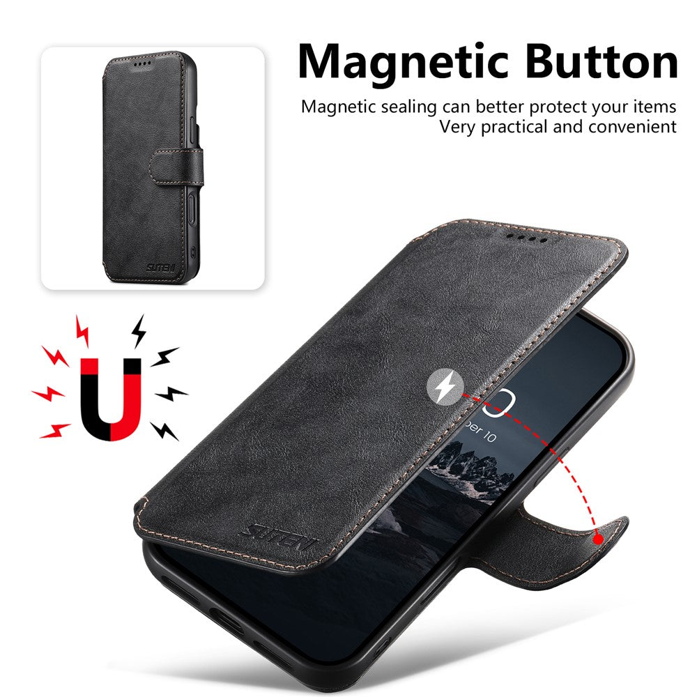 SUTENI Q-05 For iPhone 14 Pro Max Wallet Case 2 in 1 Detachable Leather Flip Phone Cover with Stand