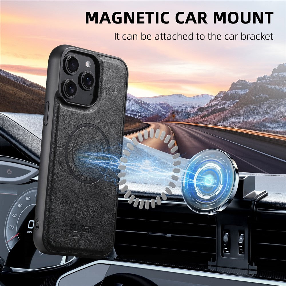 SUTENI Q-05 For iPhone 14 Pro Max Wallet Case 2 in 1 Detachable Leather Flip Phone Cover with Stand