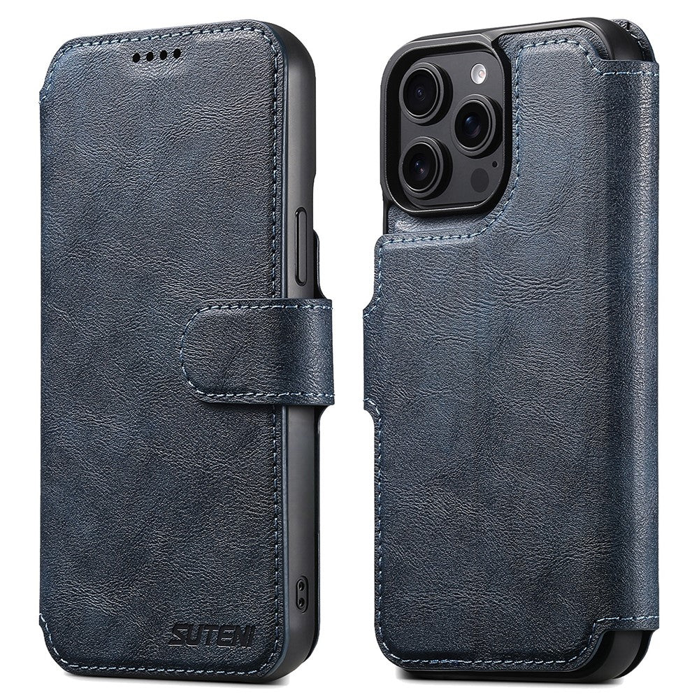 SUTENI Q-05 For iPhone 14 Pro Max Wallet Case 2 in 1 Detachable Leather Flip Phone Cover with Stand