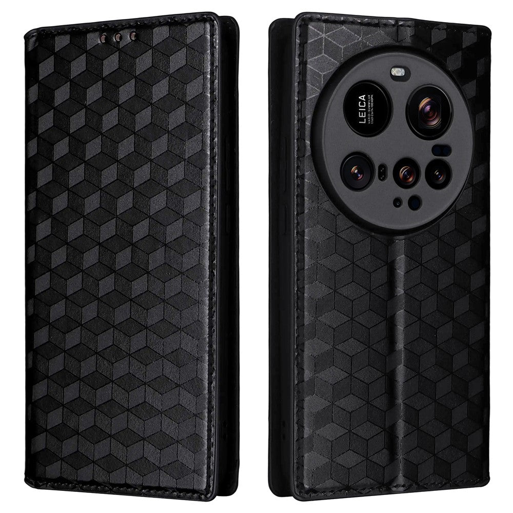 For Xiaomi 15 Ultra Case Wallet Rhombus Imprinted Leather Phone Cover