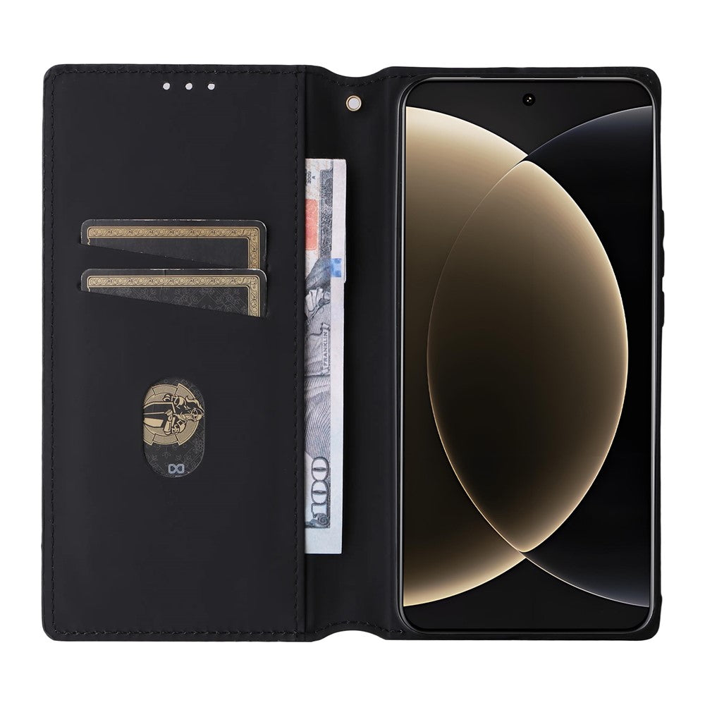 For Xiaomi 15 Ultra Case Wallet Rhombus Imprinted Leather Phone Cover