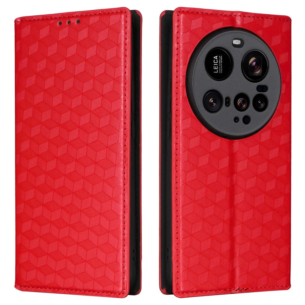 For Xiaomi 15 Ultra Case Wallet Rhombus Imprinted Leather Phone Cover
