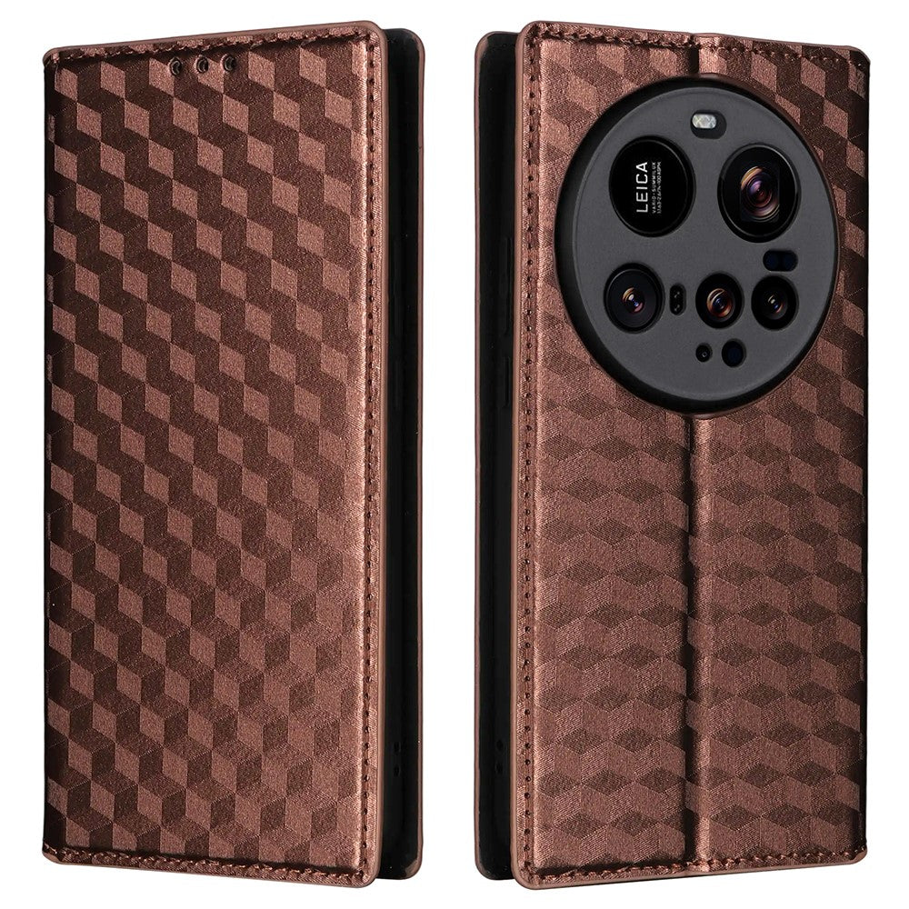 For Xiaomi 15 Ultra Case Wallet Rhombus Imprinted Leather Phone Cover