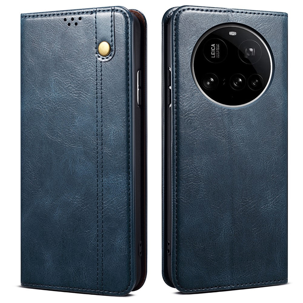 For Xiaomi 15 Ultra Case Crazy Horse Texture Waxy Leather Wallet Stand Phone Cover