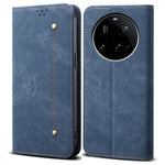 For Xiaomi 15 Ultra Case Jeans Cloth Texture Anti-Scratch Leather Stand Phone Cover
