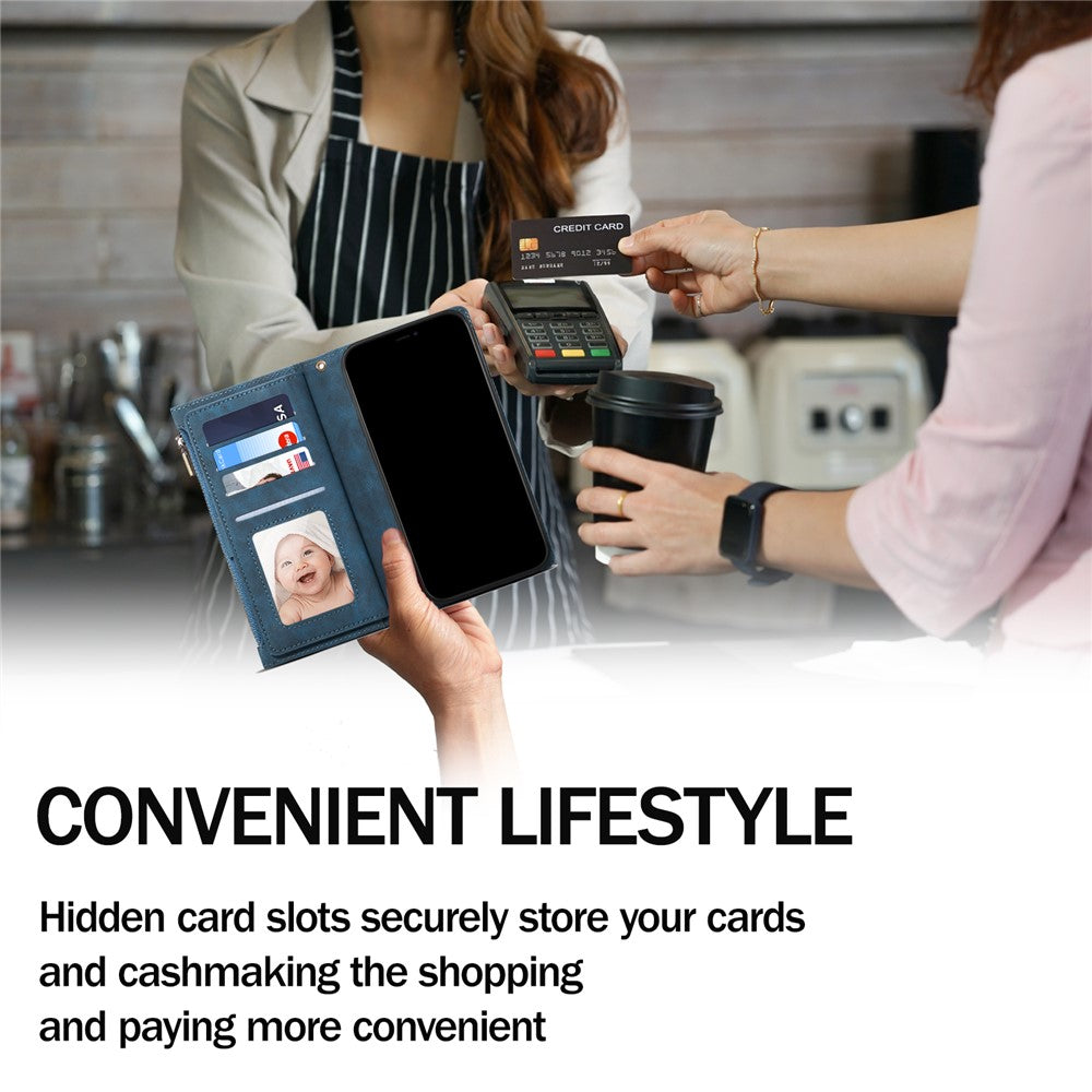 ESEBLE Star Series For Xiaomi 15 Ultra Case Zipper Wallet Leather Stand Phone Cover with Wrist Strap