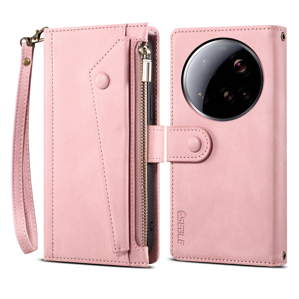 ESEBLE Star Series For Xiaomi 15 Ultra Case Zipper Wallet Leather Stand Phone Cover with Wrist Strap