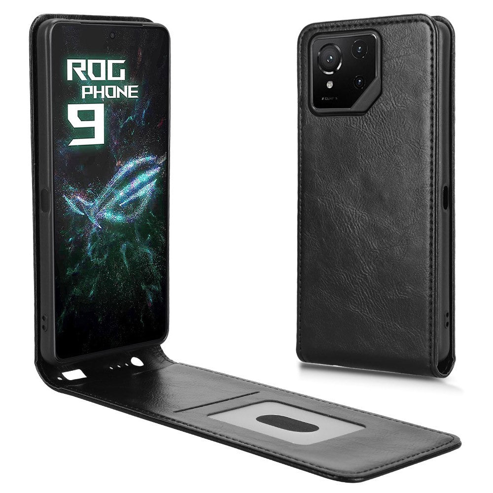 For Asus ROG Phone 9 5G  /  ROG Phone 9 Pro 5G Case with Card Slot Magnetic Vertical Flip Leather Phone Cover