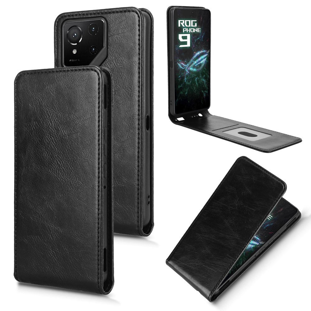 For Asus ROG Phone 9 5G  /  ROG Phone 9 Pro 5G Case with Card Slot Magnetic Vertical Flip Leather Phone Cover