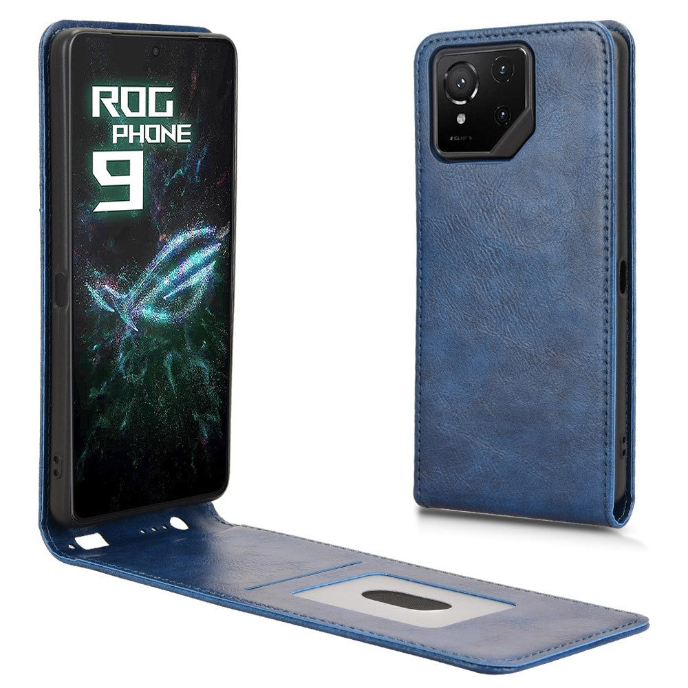 For Asus ROG Phone 9 5G  /  ROG Phone 9 Pro 5G Case with Card Slot Magnetic Vertical Flip Leather Phone Cover