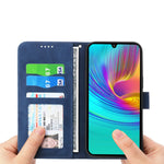 DIERFENG DF-03 För Xiaomi Poco X7 Pro 5G / Redmi Turbo 4 5G Läderfodral Linjer Avtryck Plånboksfodral
