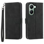DIERFENG DF-03 För Xiaomi Poco X7 Pro 5G / Redmi Turbo 4 5G Läderfodral Linjer Avtryck Plånboksfodral