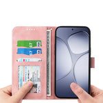 DIERFENG DF-03 For Xiaomi Redmi Note 14 Pro 4G Leather Case Lines Imprint Wallet Phone Cover