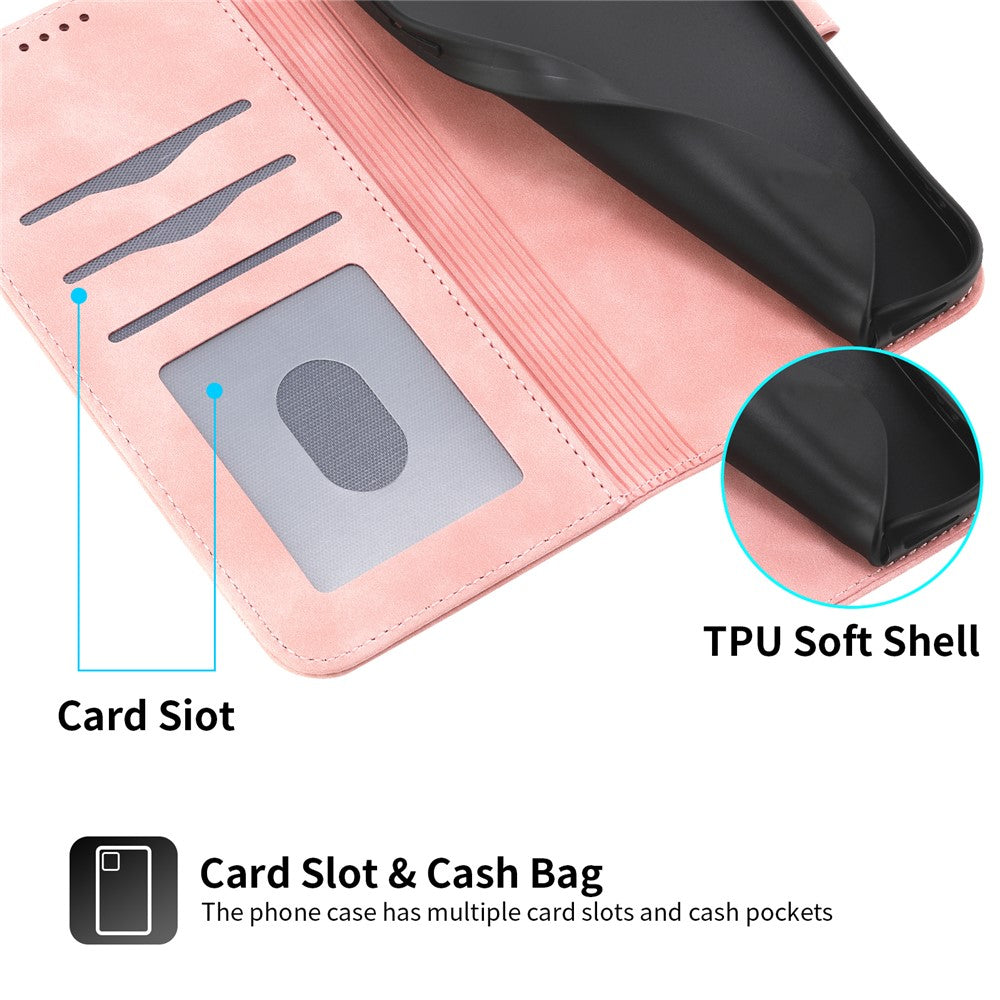 DIERFENG DF-03 For Xiaomi Redmi Note 14 Pro 4G Leather Case Lines Imprint Wallet Phone Cover