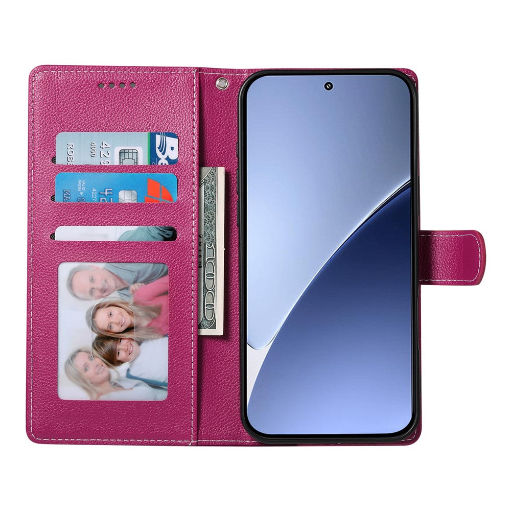 For Xiaomi 15 Ultra Stand Case Litchi Texture Leather Wallet Phone Cover Magnetic Snap