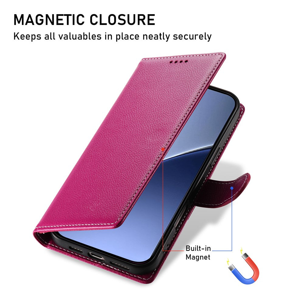 For Xiaomi 15 Ultra Stand Case Litchi Texture Leather Wallet Phone Cover Magnetic Snap