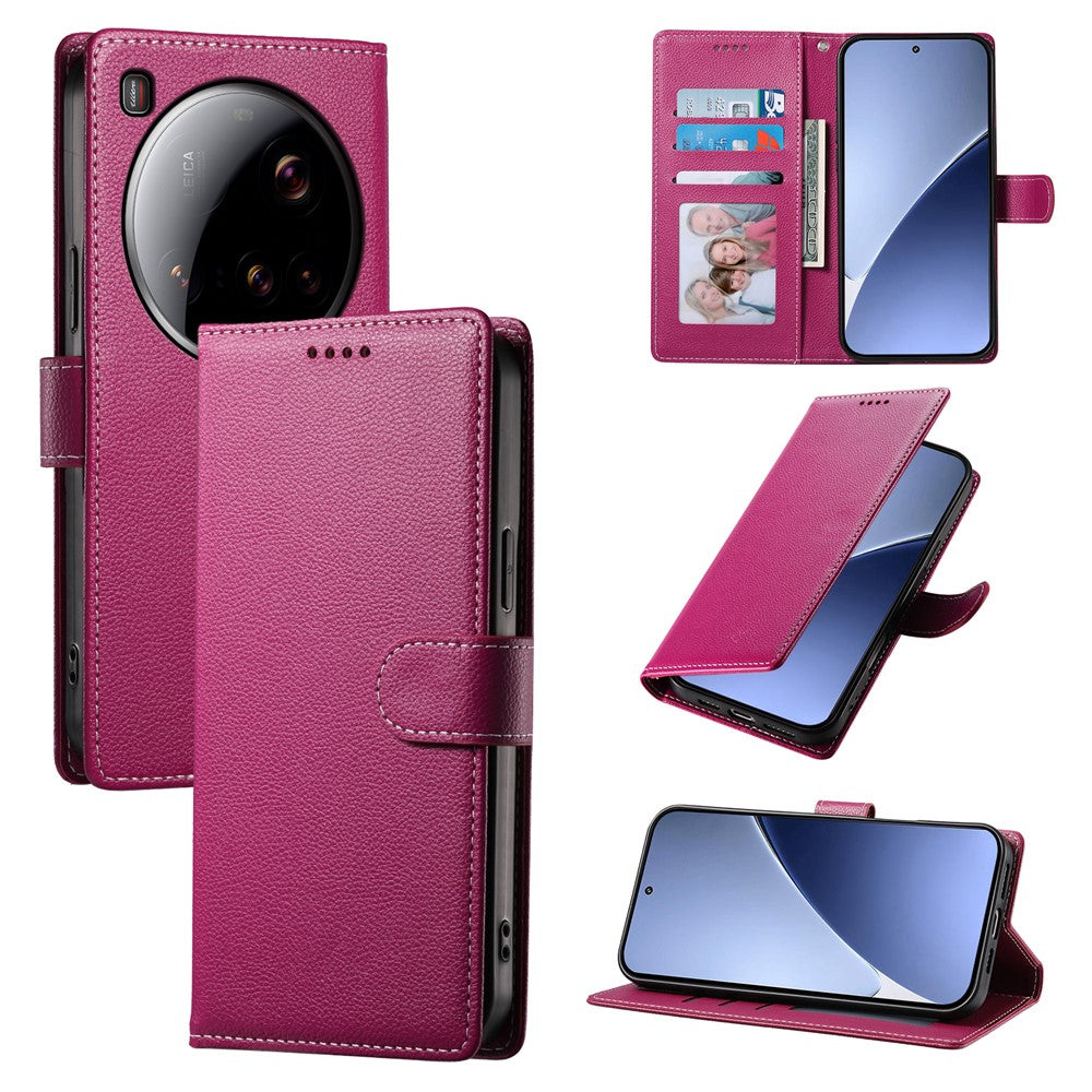 For Xiaomi 15 Ultra Stand Case Litchi Texture Leather Wallet Phone Cover Magnetic Snap