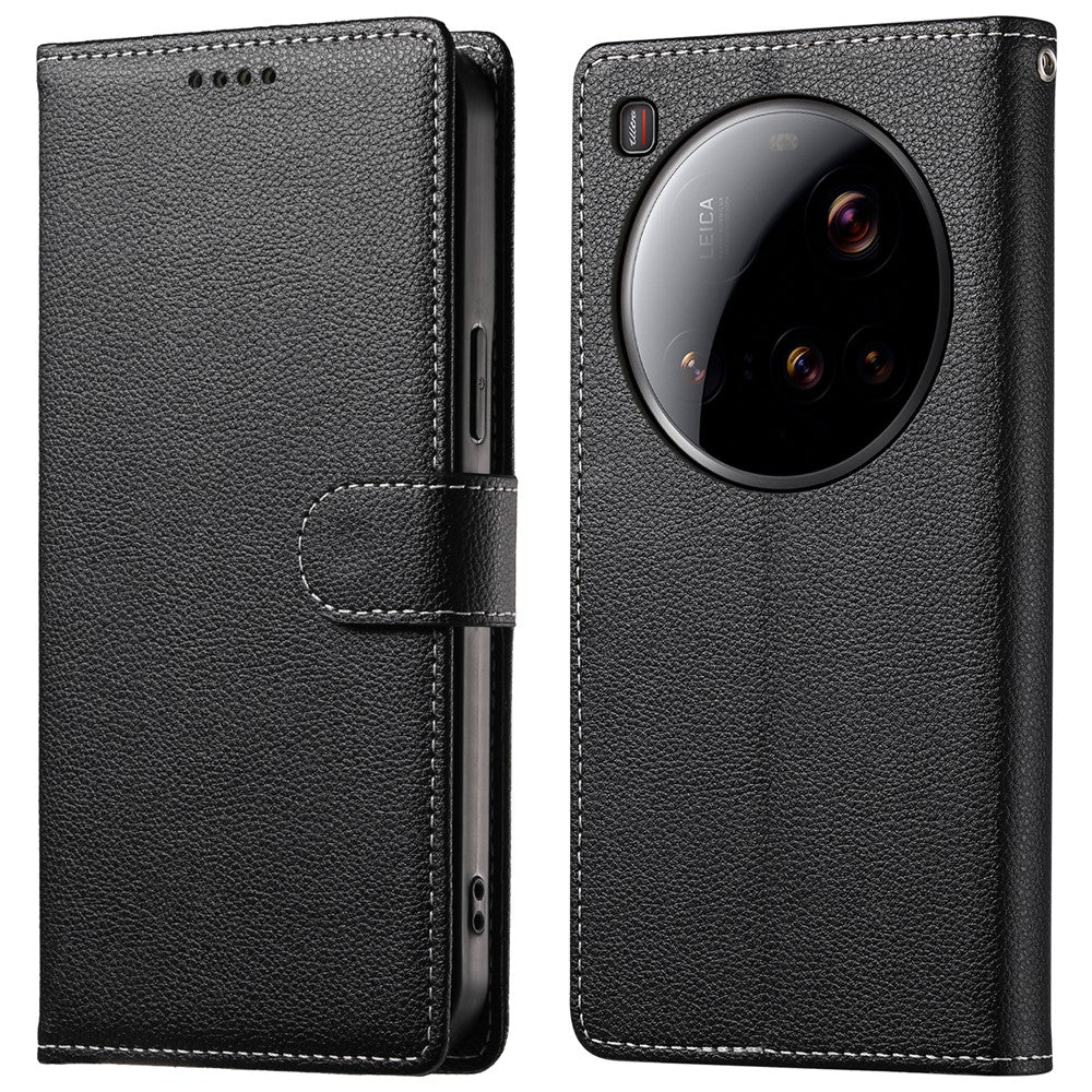 For Xiaomi 15 Ultra Stand Case Litchi Texture Leather Wallet Phone Cover Magnetic Snap