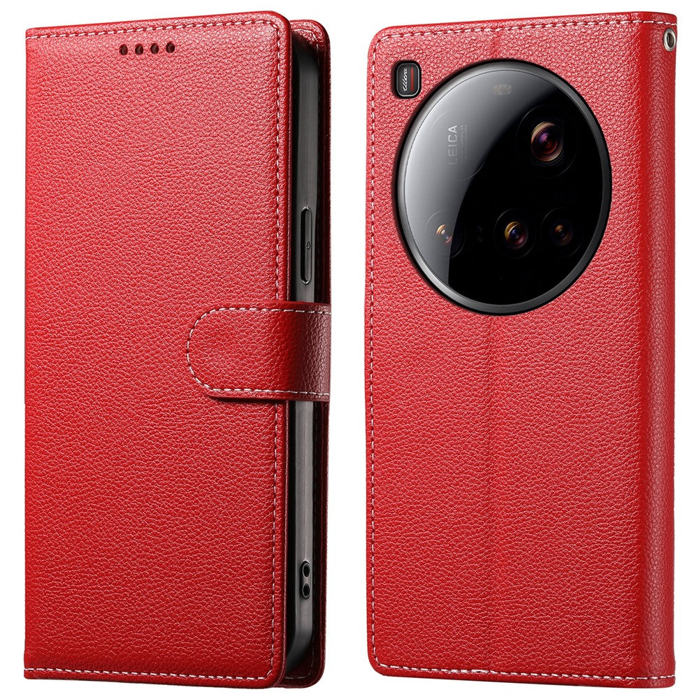For Xiaomi 15 Ultra Stand Case Litchi Texture Leather Wallet Phone Cover Magnetic Snap