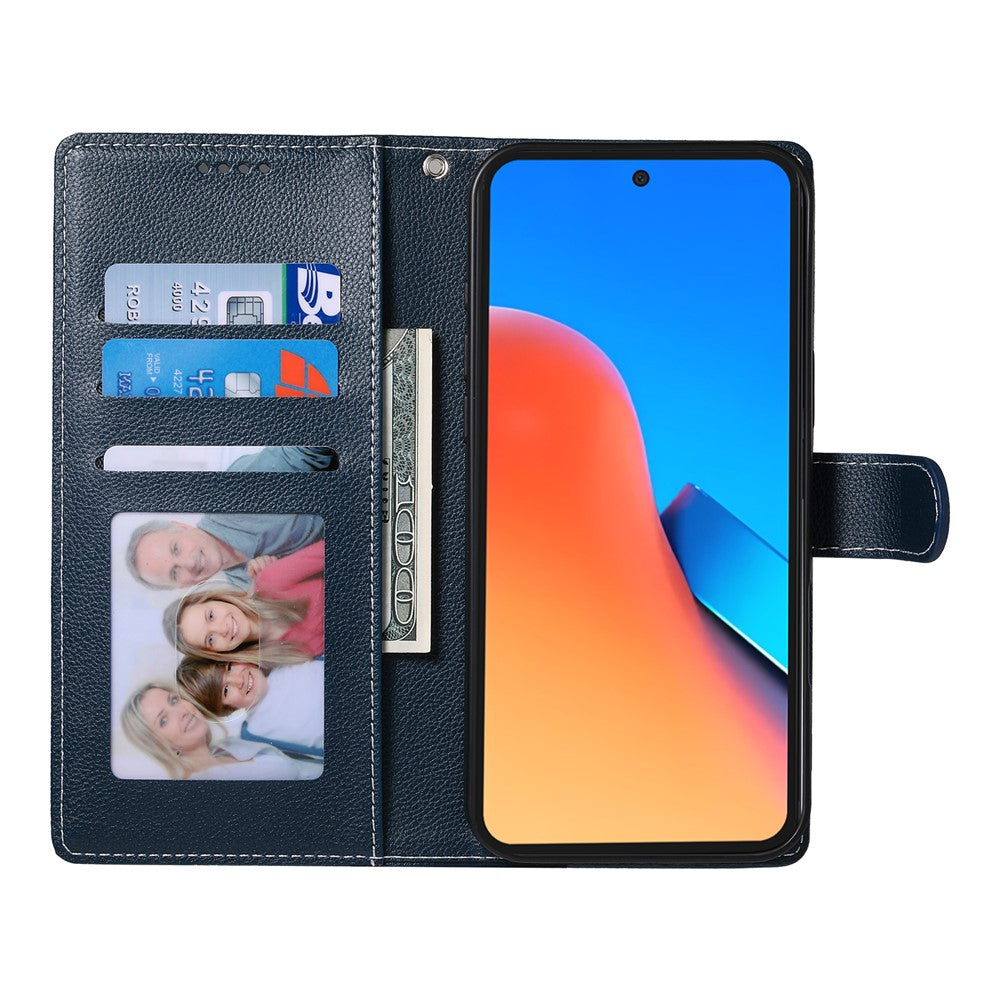 For Xiaomi Poco X7 Pro 5G  /  Redmi Turbo 4 5G Stand Case Litchi Texture Leather Wallet Phone Cover Magnetic Snap