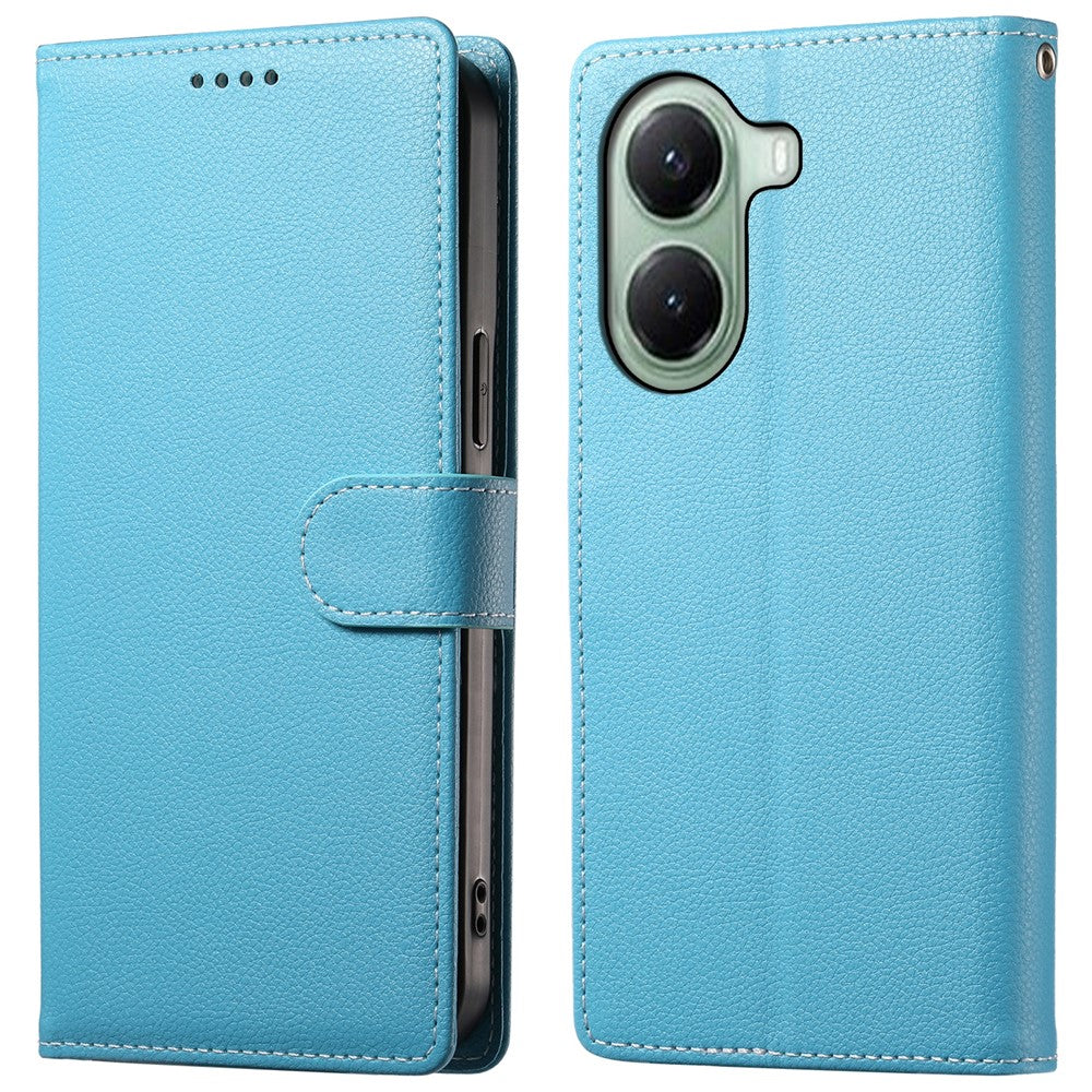 For Xiaomi Poco X7 Pro 5G  /  Redmi Turbo 4 5G Stand Case Litchi Texture Leather Wallet Phone Cover Magnetic Snap