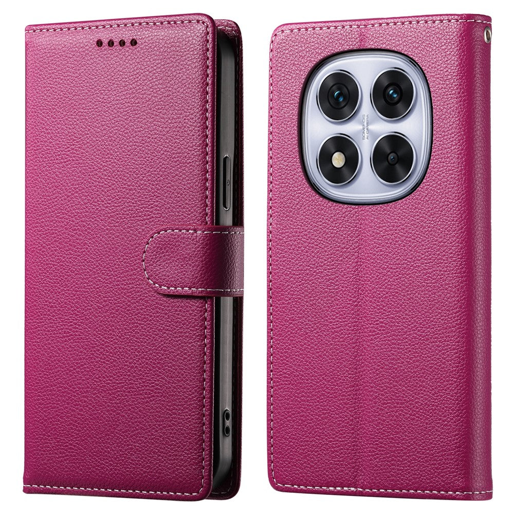 For Xiaomi Redmi Note 14 Pro 4G Stand Case Litchi Texture Leather Wallet Phone Cover Magnetic Snap