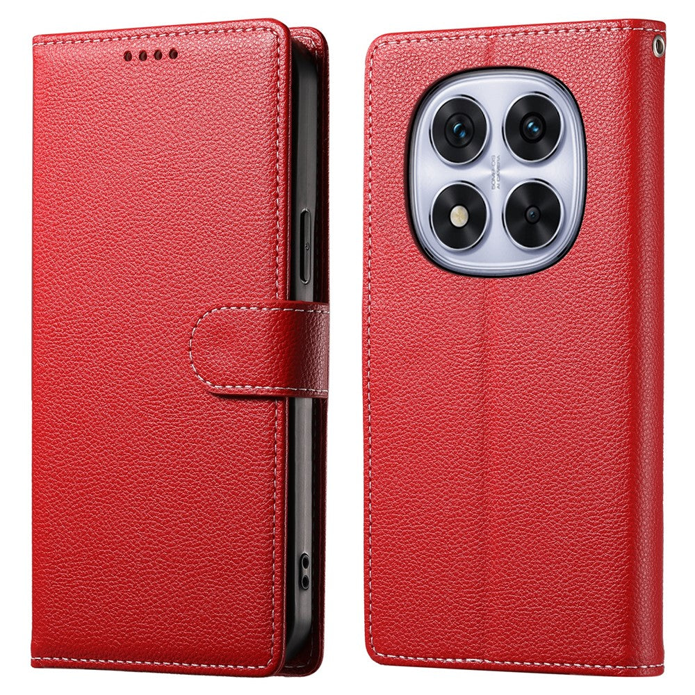 For Xiaomi Redmi Note 14 Pro 4G Stand Case Litchi Texture Leather Wallet Phone Cover Magnetic Snap