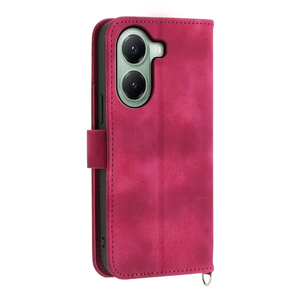 For Xiaomi Poco X7 Pro 5G  /  Redmi Turbo 4 5G Case Flower Pattern PU Leather Wallet Phone Cover with Strap