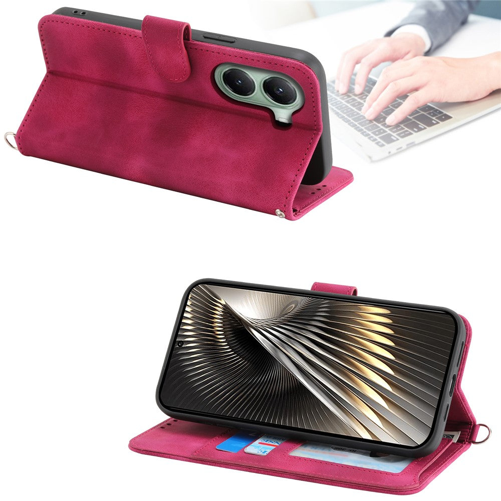 For Xiaomi Poco X7 Pro 5G  /  Redmi Turbo 4 5G Case Flower Pattern PU Leather Wallet Phone Cover with Strap