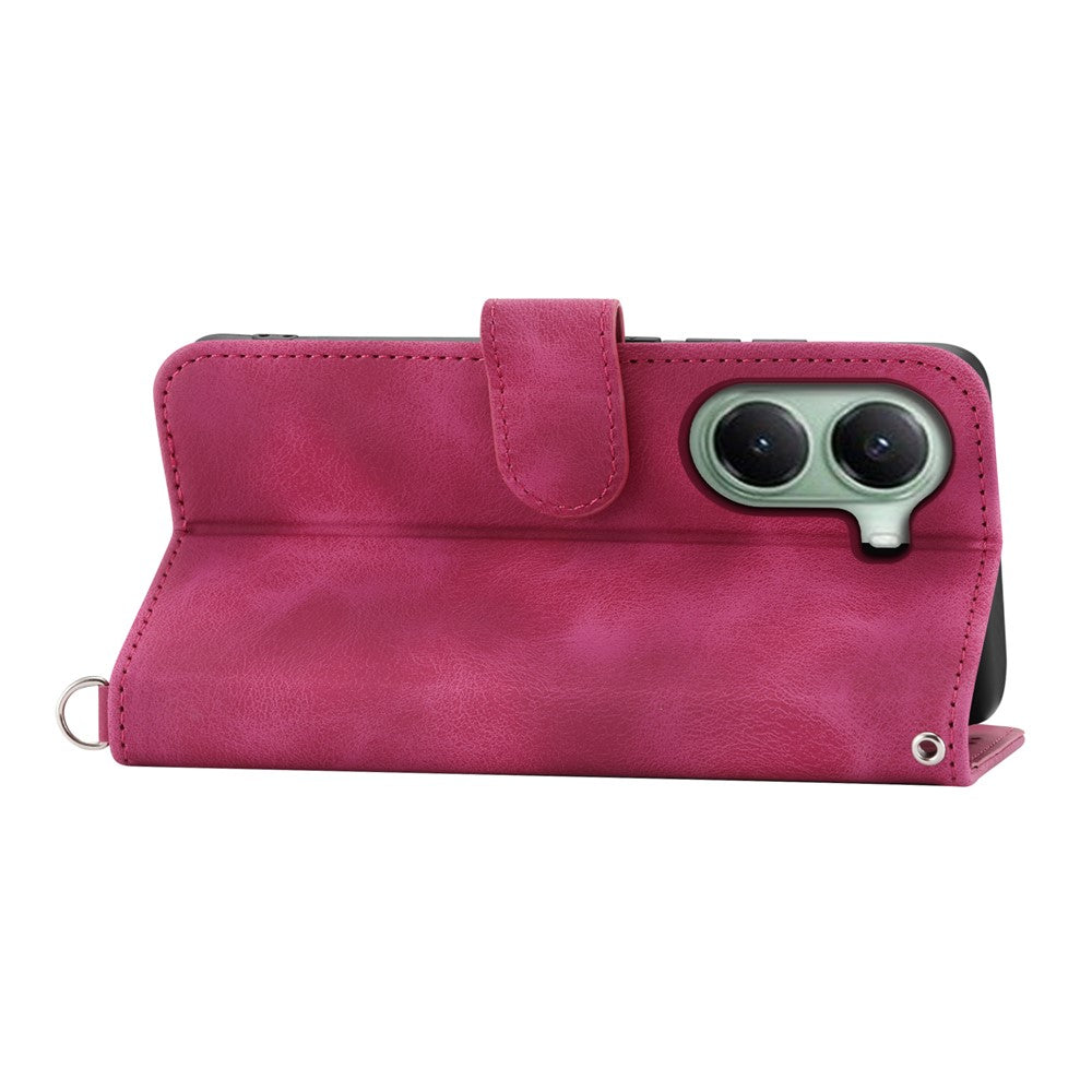For Xiaomi Poco X7 Pro 5G  /  Redmi Turbo 4 5G Case Flower Pattern PU Leather Wallet Phone Cover with Strap