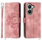 For Xiaomi Poco X7 Pro 5G  /  Redmi Turbo 4 5G Case Flower Pattern PU Leather Wallet Phone Cover with Strap
