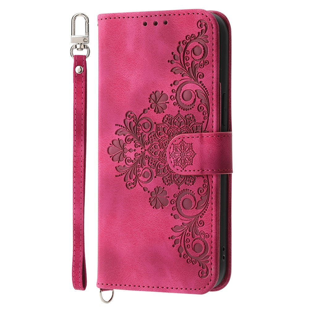 For Xiaomi Redmi Note 14 Pro 4G Case Flower Pattern PU Leather Wallet Phone Cover with Strap