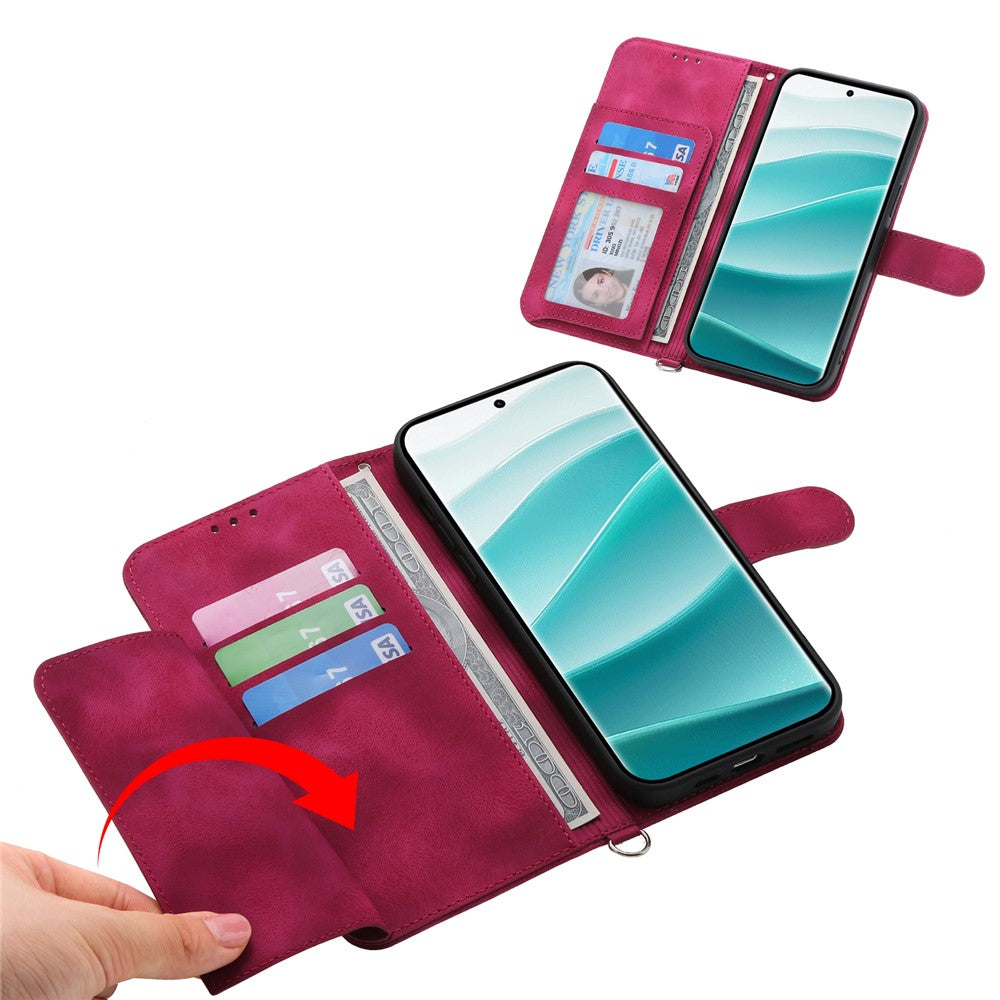 For Xiaomi Redmi Note 14 Pro 4G Case Flower Pattern PU Leather Wallet Phone Cover with Strap